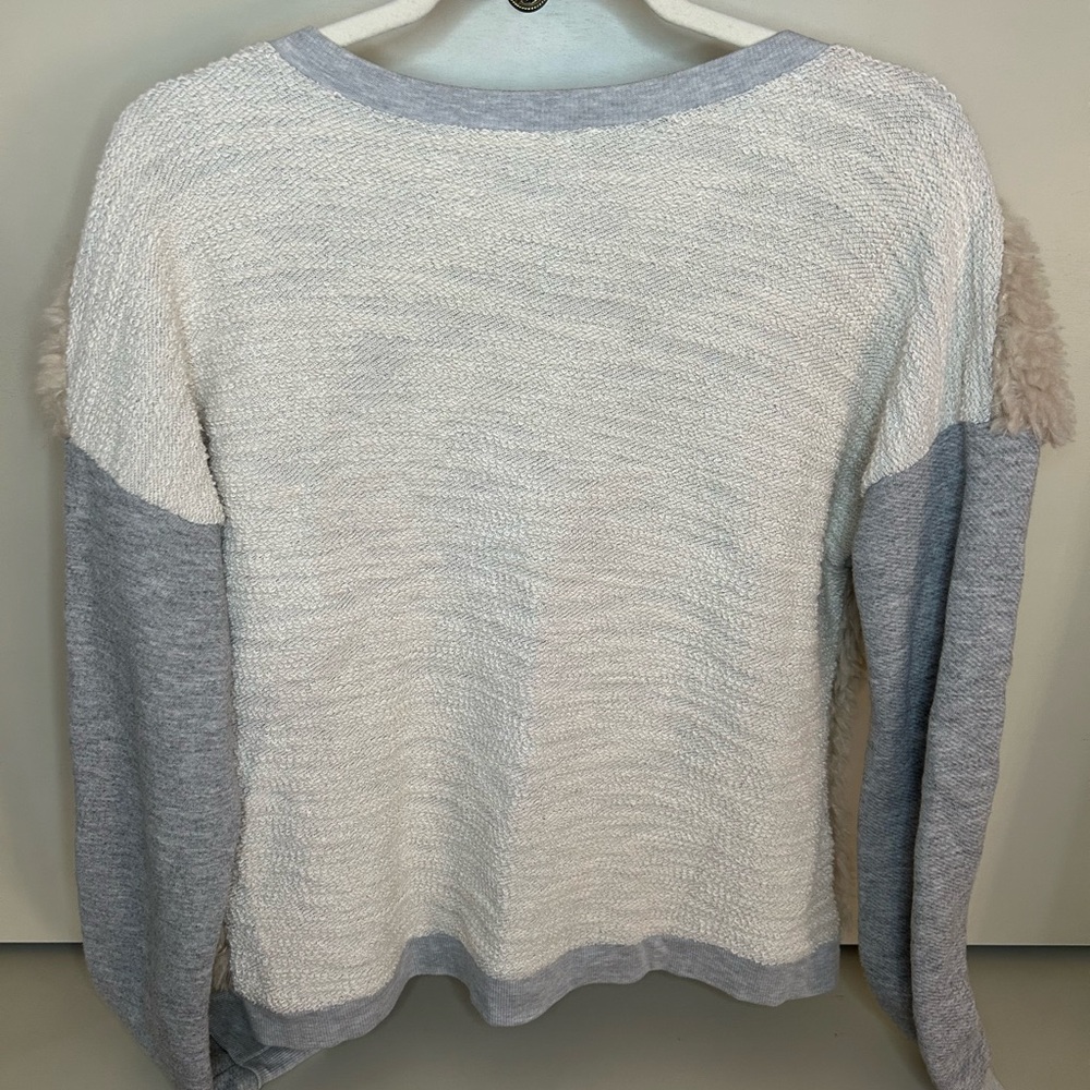 Anthropologie Amadi Chaparral Faux Sherpa Striped Sweatershirt medium - Picture 6 of 8